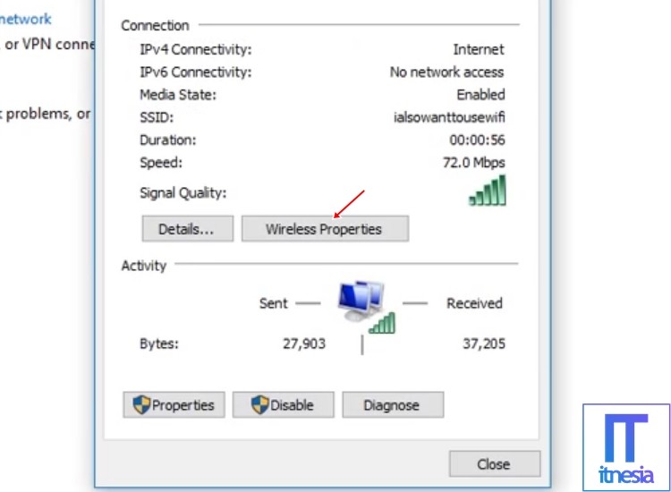 cara melihat password wifi windows 10 4