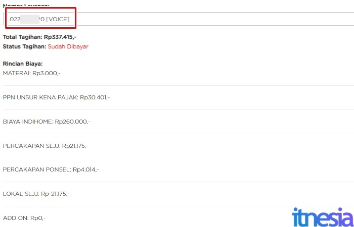 Cara Cek Tagihan Indihome Online - Rincian Tagihan Indihome