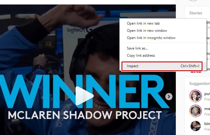 Cara Download Video Instagram Feed atau Post - Inspect Element