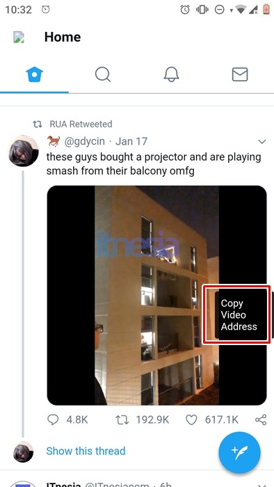 Cara Download Video Twitter Pada Smartphone Android & Iphone - Copy Video Address