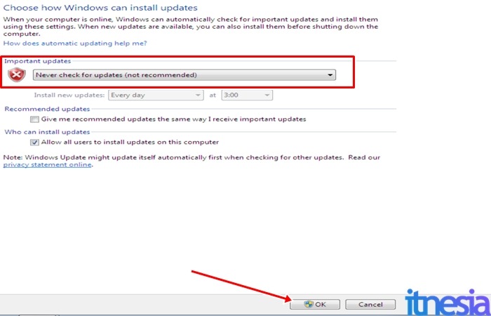 Cara Mematikan Auto Update Windows 7 - Mematikan Auto Update Pada Windows 7