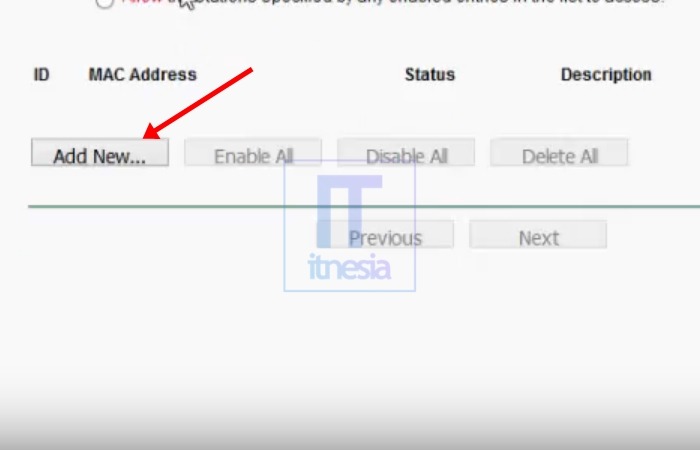 Cara Memblokir Pengguna WiFi (TP-Link) - Letak Tombol Add New