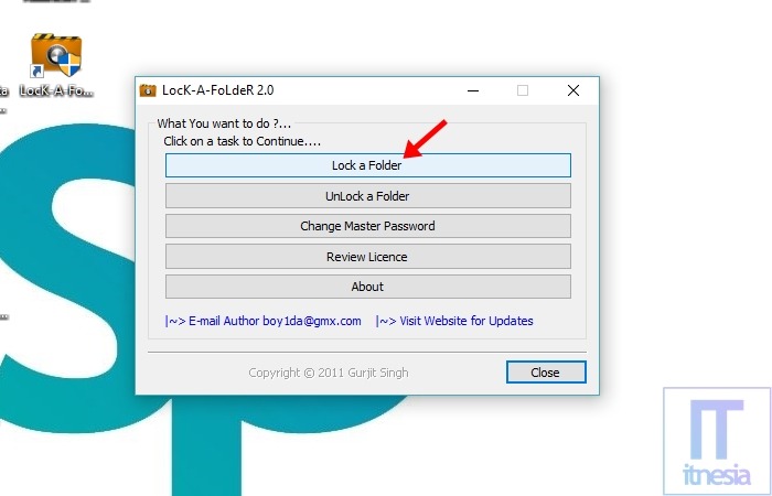 Cara Mengunci Folder Di Laptop Windows 10 Menggunakan Bantuan Software Lock A Folder - Jendela Utama Lock A Folder