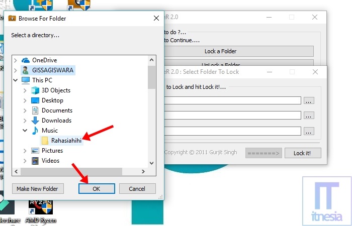 Cara Mengunci Folder Di Laptop Windows 10 Menggunakan Bantuan Software Lock A Folder - Pilih atau buat folder baru juga bisa