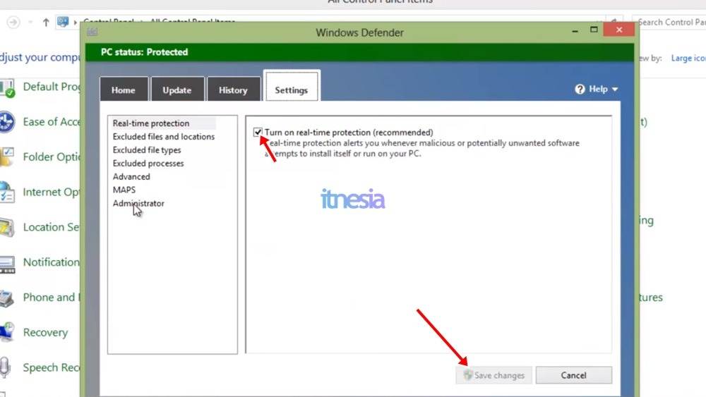 Mematikan Real Time Protection Untuk Sementara