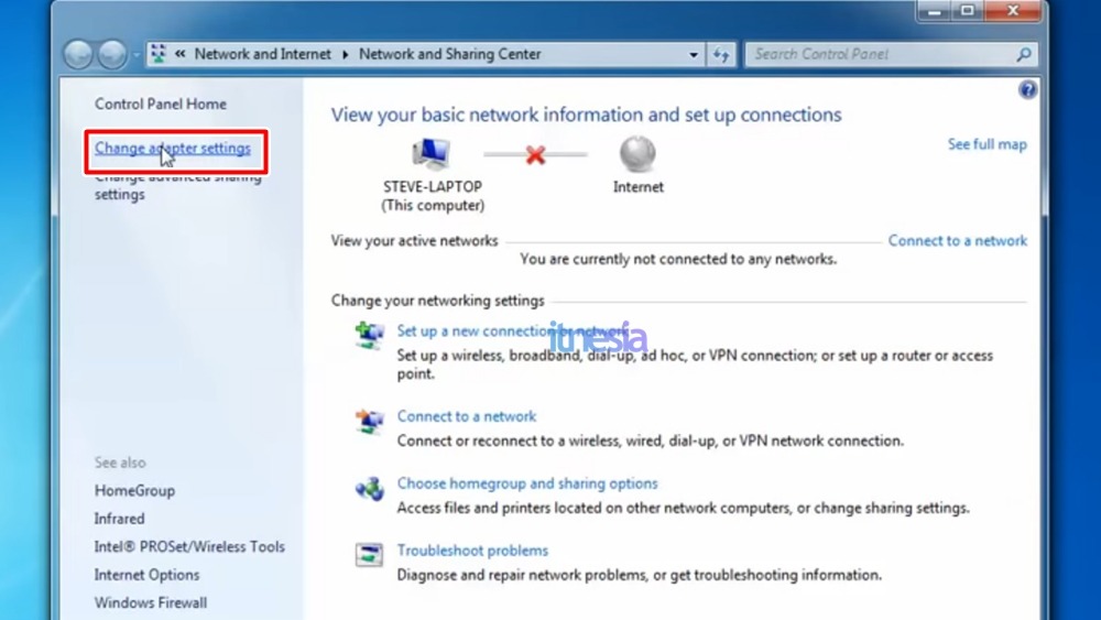 Menu Sebelah Kiri Layar