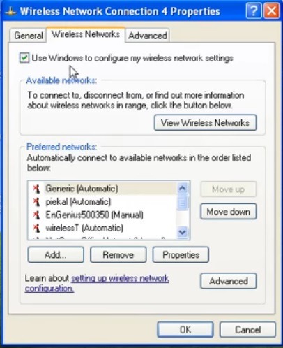 Pengaturan Wireless Network Adapter pada Windows XP
