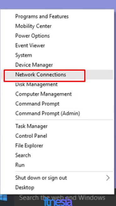 Pilih Network Connection