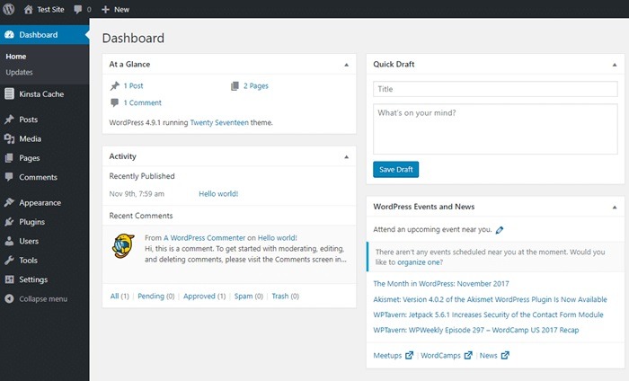 Fitur Dashboard WordPress