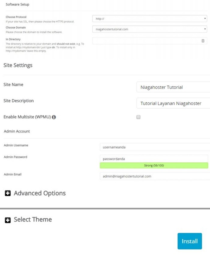 Proses Installasi WordPress