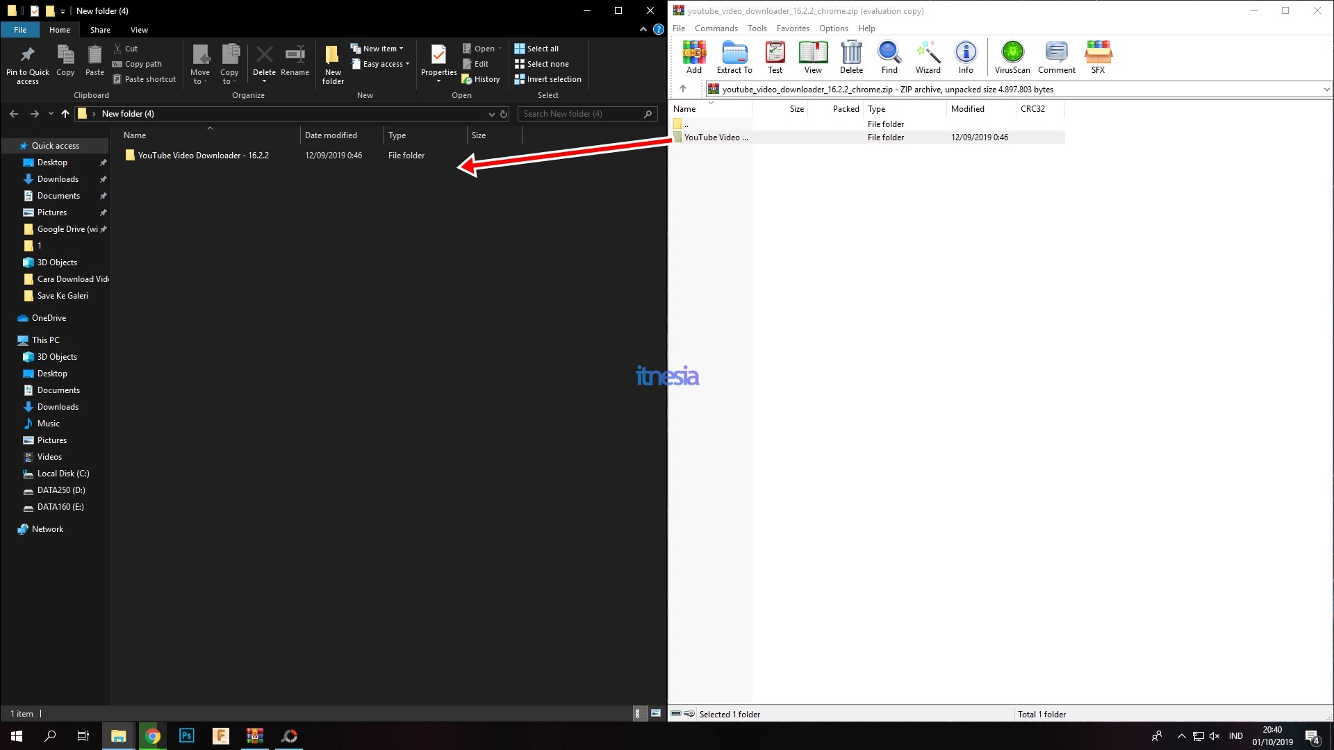 Proses Ekstrak File Dari Dalam ZIP
