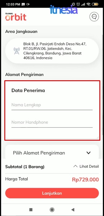 Isi Data Diri Dengan Lengkap