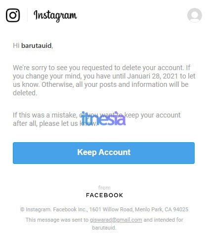 Cara Mengembalikan Akun Instagram Yang Sudah Dihapus