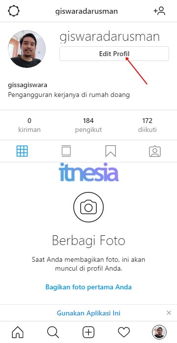 Cara Menghapus Akun Instagram Sementara - Edit Profil Instagram