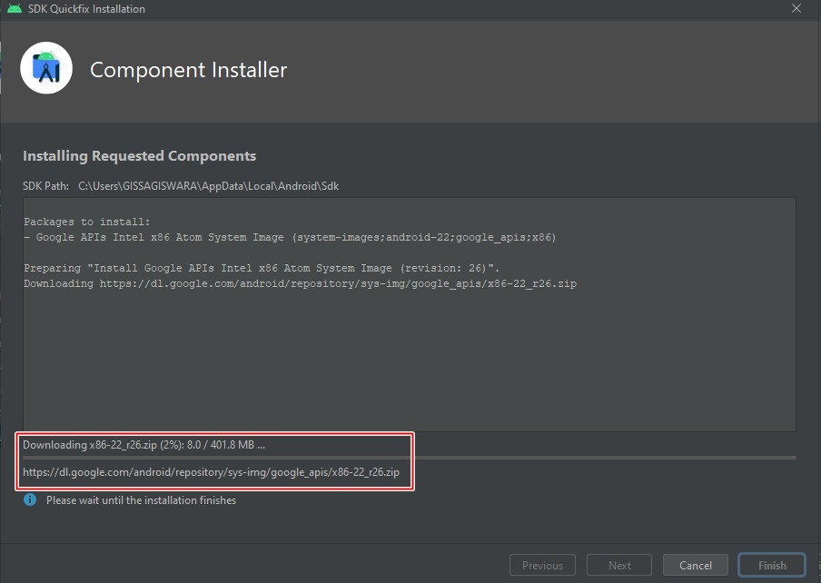 Proses Download System Image Android Lolipop Untuk Emulator Android Nexus 4