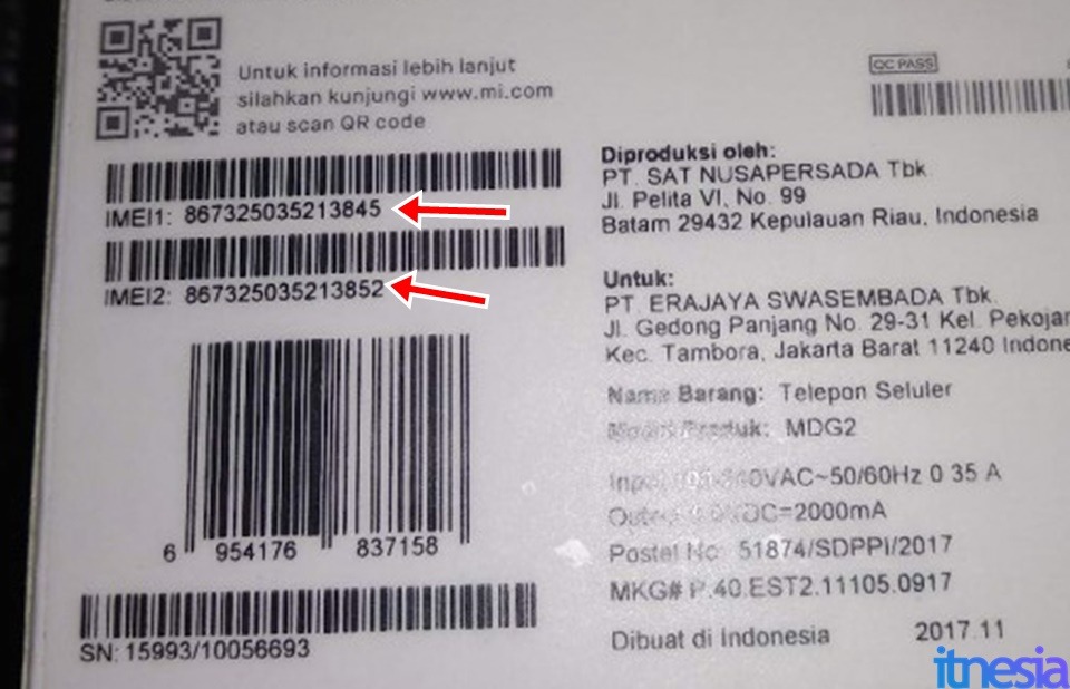 Cara Mengecek IMEI XIaomi Pada Kardus Bawaan