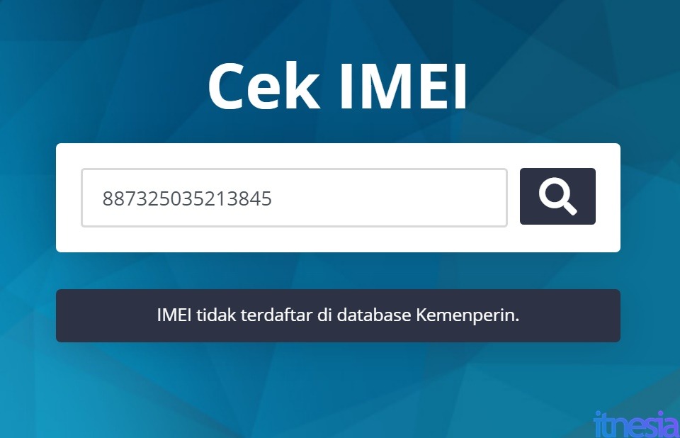 Contoh IMEI Xiaomi Tidak Terdaftar Di Database Kemenperin