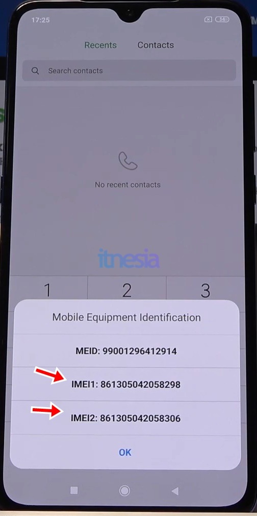 Informasi IMEI Pada Smartphone Xiaomi dengan metode USSD